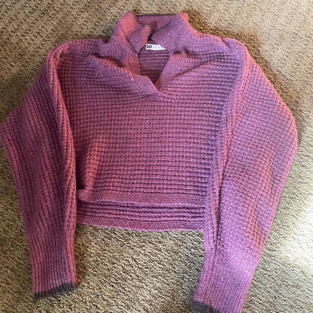 pink cropped sweater